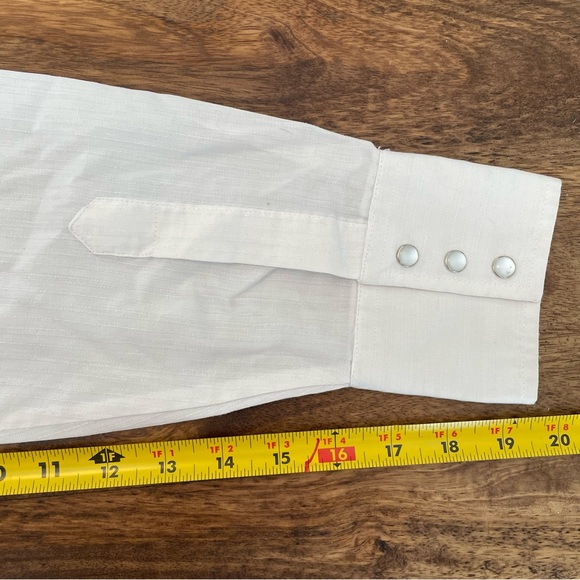 COPY - Vintage Ely Cattleman Fused Collar Western Shirt - White - Picture 5 of 8